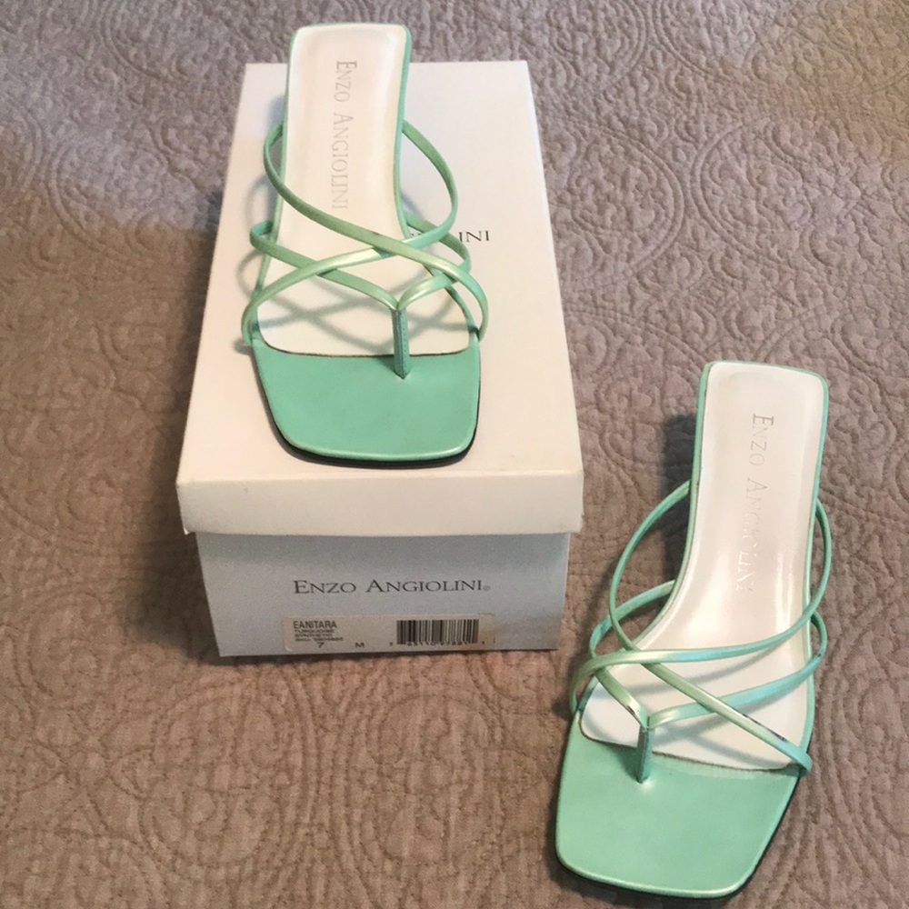 Enzo A- Turquoise slides.  Perfect for day &night